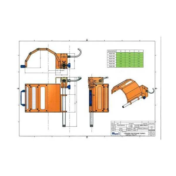 SAFETY GUARD FOR CHUCK OF LATHE IN LAMINATED GLASS WITH MICROSWITCH - TYPE TF-VT - Repar2