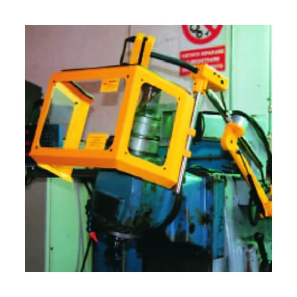 Vertical milling spindle guard in polycarbonate or laminated glass on articulated arm with 2 microswitches - type BF	- Repar2