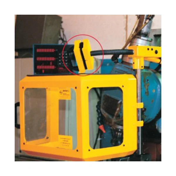 Vertical milling spindle guard in polycarbonate or laminated glass on articulated arm with 2 microswitches - type BF	- Repar2