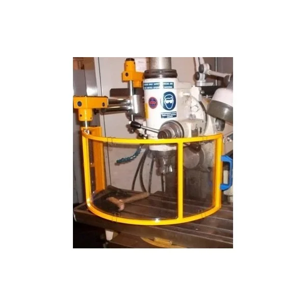 Vertical polycarbonate milling spindle guard on articulated arm with 2 microswitches and LED lighting - type FA/L - Repar2