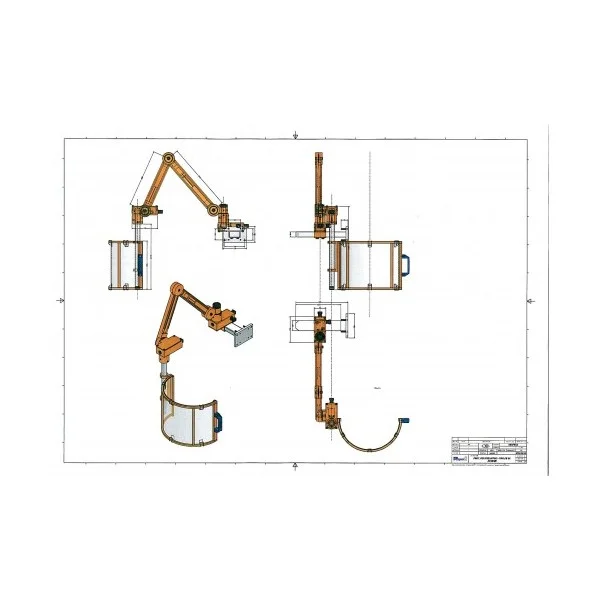 Vertical polycarbonate milling spindle guard on articulated arm with 2 microswitches - type FB - Repar2