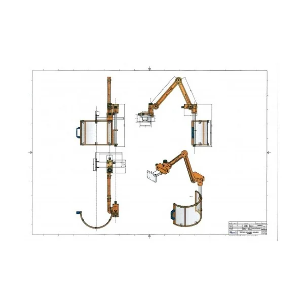 Vertical polycarbonate milling spindle guard on articulated arm with 2 microswitches - type FB - Repar2