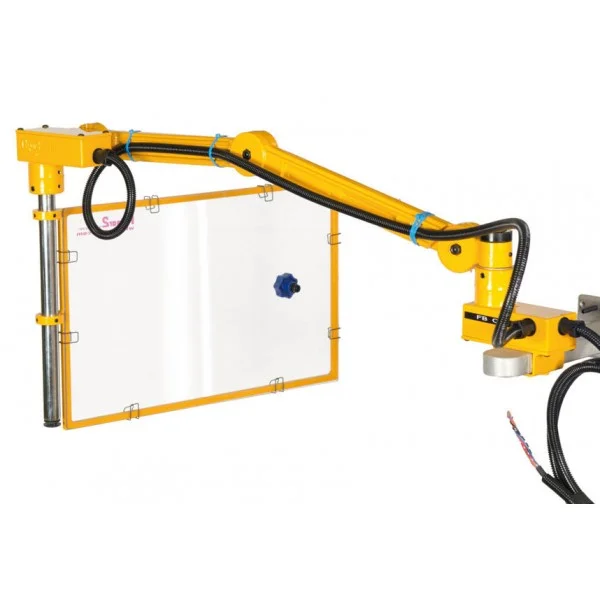Vertical polycarbonate milling spindle guard on articulated arm with 2 microswitches and LED lighting - type FB/L	 - Repar2