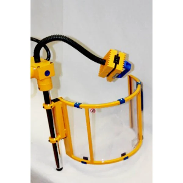SAFETY GUARD IN POLYCARBONATE FOR VERTICAL SPINDLE OF MILLING MACHINE ON ARM WITH TRIPLE MICROSWITCH - TYPE FBB - Repar2