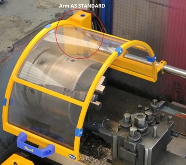 DISPOSITIF DE SÉCURITÉ POUR LA CHAINE DE LATHE EN POLYCARBONATE AVEC MICROSWITCH - TYPE TF - Repar2