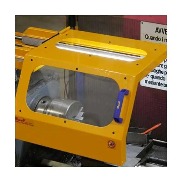 SLIDING SAFETY GUARD FOR CHUCK OF LATHE IN POLYCARBONATE OR LAMINATED GLASS WITH MICROSWITCH - TYPE MINOR - Repar2