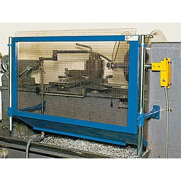 REAR SAFETY GUARD FOR LATHE WITH STEEL FRAME AND POLYCARBONATE - TYPE POST - Repar2
