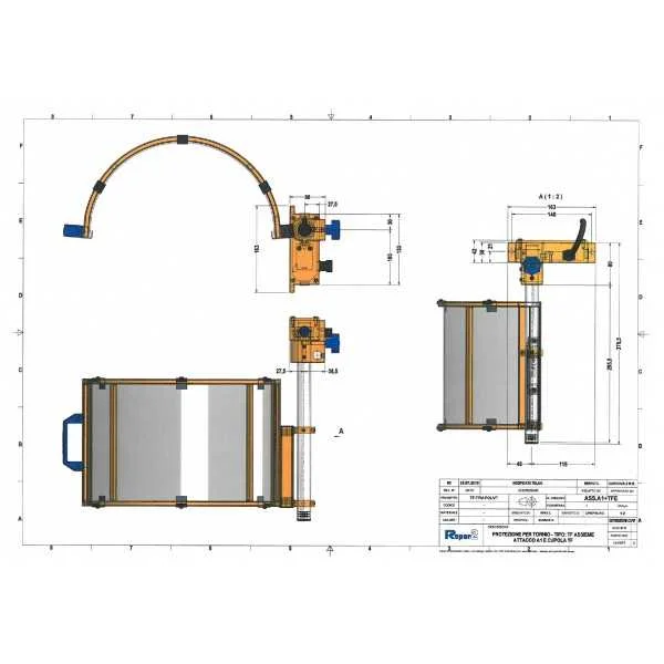 SAFETY GUARD FOR CHUCK OF LATHE IN POLYCARBONATE WITH MICROSWITCH - TYPE TF - Repar2