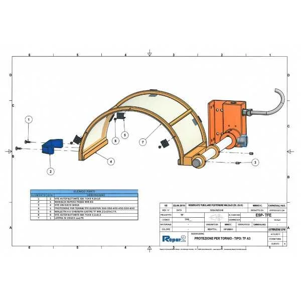 SAFETY GUARD FOR CHUCK OF LATHE IN POLYCARBONATE WITH MICROSWITCH - TYPE TF - Repar2