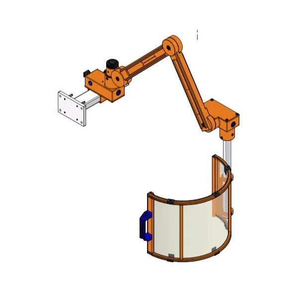 Vertical polycarbonate milling spindle guard on articulated arm with 2 microswitches and LED lighting - type FB/L	 - Repar2