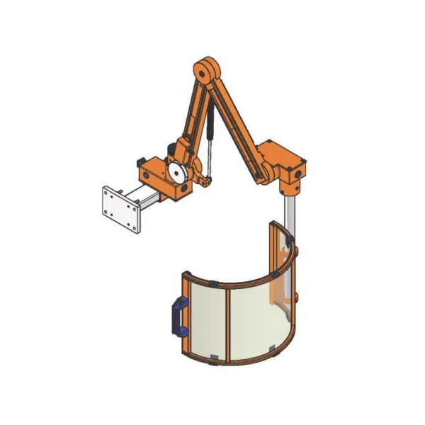 SAFETY GUARD IN POLYCARBONATE FOR VERTICAL SPINDLE OF MILLING MACHINE ON ARM WITH TRIPLE MICROSWITCH - TYPE FBB - Repar2