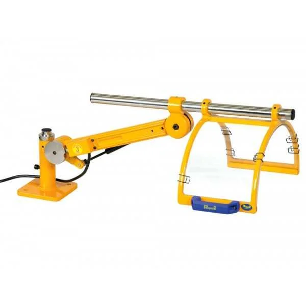 SAFETY GUARD FOR CHUCK OF LATHE IN POLYCARBONATE OR LAMINATED GLASS ON VERTICAL LIFTING ARM WITH MICROSWITCH - TYPE PT - Repar2