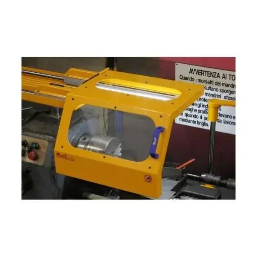 SLIDING SAFETY GUARD FOR CHUCK OF LATHE IN POLYCARBONATE OR LAMINATED GLASS WITH MICROSWITCH - TYPE MINOR - Repar2