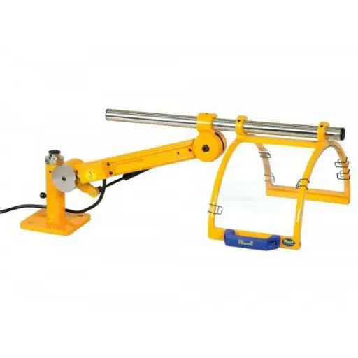 SAFETY GUARD FOR CHUCK OF LATHE IN POLYCARBONATE OR LAMINATED GLASS ON VERTICAL LIFTING ARM WITH MICROSWITCH - TYPE PT - Repar2