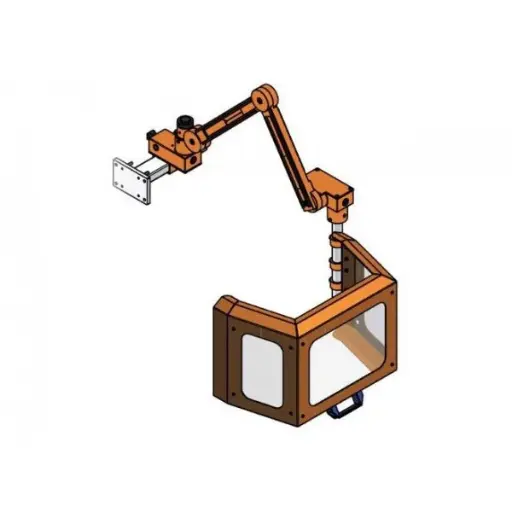 Vertical milling spindle guard in polycarbonate or laminated glass on articulated arm with 2 microswitches - type BF	- Repar2